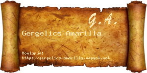 Gergelics Amarilla névjegykártya